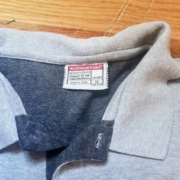 Vintage Men's 2X Platinum FUBU Long Sleeved Polo Shirt  - Fat Albert & the Gang - Picture 3 of 12